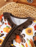 Von kilizo Baby Girl Clothes Infant Newborn Onesie Clothes for Baby Girls Long Sleeve Zip Closure Outfit with Headband - Image 5