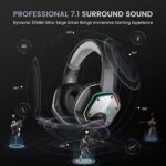 EKSA E1000 USB Gaming Headset for PC, Computer Headphones with Microphone/Mic Noise Cancelling, 7.1 Surround Sound, RGB Light - Wired Headphones for PS4, PS5 Console, Laptop, Call Center - Image 4