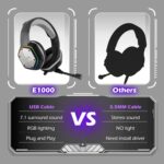 EKSA E1000 USB Gaming Headset for PC, Computer Headphones with Microphone/Mic Noise Cancelling, 7.1 Surround Sound, RGB Light - Wired Headphones for PS4, PS5 Console, Laptop, Call Center - Image 6