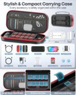 Switch 2 Accessories Bundle for 2025 Nintendo Switch 2 Kit, 16-in-1 Kits: Carrying Case, Joycon Charging Station, Steering Wheels & Grips, Ergonomic Grip, Game Card, Clear Case & Screen Protector - Image 4