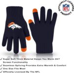 Ultra Game Adults NFL Official Super Soft Winter Beanie Knit Hat With Warm Touch Screen Gloves - Image 4