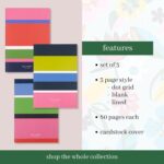 kate spade new york Soft Cover Triple Notebook Set, 3-Pack Lined Travel Journals with 80 Pages Per Book, Sunny Day Stripe - Image 3