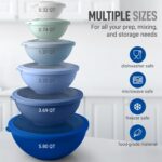 Zulay Kitchen 12 Piece Plastic Mixing Bowls with Leak-Proof Lids Set - Microwave and Freezer Safe Kitchen Mixing Bowls for Preparing, Serving and Storing - Large Nesting Bowls (Blue Ombre) - Image 4