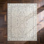 jinchan Zenith Floral 8x10 Area Rug Soft Low-Pile Living Room Rug Machine Washable Non-Slip Vintage Botanical Aesthetic Throw Carpet for Dining Room Bedroom Nursery Blue/Cream - Image 10