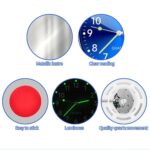 YOUNGFLY Mini Car Clock Stick on Dashboard Luminous Tiny Vent Analog Small Pocket Decorations Motorcycle Clock Watch for Bike Boat Motorcycle Home Vehicle (Black, Blue) - Image 4