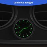 YOUNGFLY Mini Car Clock Stick on Dashboard Luminous Tiny Vent Analog Small Pocket Decorations Motorcycle Clock Watch for Bike Boat Motorcycle Home Vehicle (Black, Blue) - Image 5