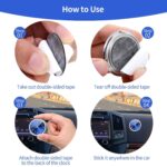 YOUNGFLY Mini Car Clock Stick on Dashboard Luminous Tiny Vent Analog Small Pocket Decorations Motorcycle Clock Watch for Bike Boat Motorcycle Home Vehicle (Black, Blue) - Image 6