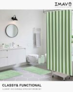 IMAVO Green Bathroom Accessories,Non Slip Super Absorbent Rugs and Waterproof Shower Curtain with Hooks,Complete Bathroom Set for Bathroom Décor - Image 3
