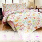 Full Size Comforter Sets Bow Bedding Kids Comforter Sets for Girls 5-Piece,Leopard Print Bedding Cute Princess Bed in Bag Bow Bed Set for Teen Girls with 2 Pillow Shams for All-Season - Image 6