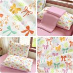 Full Size Comforter Sets Bow Bedding Kids Comforter Sets for Girls 5-Piece,Leopard Print Bedding Cute Princess Bed in Bag Bow Bed Set for Teen Girls with 2 Pillow Shams for All-Season - Image 7