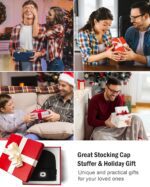 Wmcaps Bluetooth Beanie with a Light, Unisex USB Rechargeable 4 LED Fashlight Hat with Cordless Headphones, Unique Christmas Birthday Gifts for Men Him Husband Teen Pink - Image 8