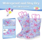 FUNCOO PLUS Toddler Kids Rain Boots Boys Girls Light Up Waterproof Boot with Handles - Image 5