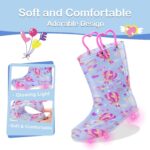 FUNCOO PLUS Toddler Kids Rain Boots Boys Girls Light Up Waterproof Boot with Handles - Image 6