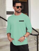 Hardaddy Men's Color Block Pullover Crew Neck Long Sleeve Tee Shirts with Pocket - Image 5