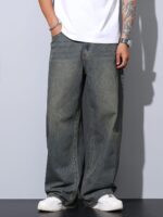 Men's Baggy Jeans Y2K Vintage Wide Leg Denim Pants Hip Hop Skater Jeans Loose Fit Trousers 2000s Streetwear - Image 3