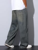 Men's Baggy Jeans Y2K Vintage Wide Leg Denim Pants Hip Hop Skater Jeans Loose Fit Trousers 2000s Streetwear - Image 5