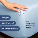 Full Size 4 Piece Sheet Set - Comfy Breathable & Cooling Bed Sheets Set - Hotel Luxury Bedding for Women, Men, Kids, Teens, Boys & Girls - Deep Pockets, Soft and Wrinkle Free - Oeko-Tex - Light Blue - Image 4