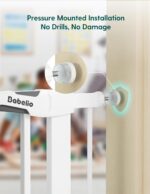Babelio Baby Gate with Adjustable Cat Door,29-43" Auto Close Durable Pet door for Stairs,Doorways and House,Pressure Mounted,Easy Install,Effortless Walk Thru,White - Image 8