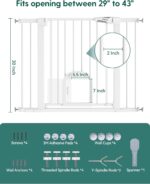 Babelio Baby Gate with Adjustable Cat Door,29-43" Auto Close Durable Pet door for Stairs,Doorways and House,Pressure Mounted,Easy Install,Effortless Walk Thru,White - Image 9