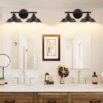 Adcssynd 2-Light Farmhouse Vanity Light, 20” Black Bathroom Wall Sconce for Over Mirror, Rustic Metal Vanity Lighting Fixture - Image 3