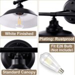 Adcssynd 2-Light Farmhouse Vanity Light, 20” Black Bathroom Wall Sconce for Over Mirror, Rustic Metal Vanity Lighting Fixture - Image 5
