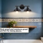 Adcssynd 2-Light Farmhouse Vanity Light, 20” Black Bathroom Wall Sconce for Over Mirror, Rustic Metal Vanity Lighting Fixture - Image 6