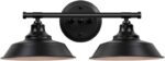 Adcssynd 2-Light Farmhouse Vanity Light, 20” Black Bathroom Wall Sconce for Over Mirror, Rustic Metal Vanity Lighting Fixture - Image 8