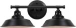 Adcssynd 2-Light Farmhouse Vanity Light, 20” Black Bathroom Wall Sconce for Over Mirror, Rustic Metal Vanity Lighting Fixture - Image 9