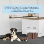 LEAWALK 5-8Lbs/5.28Qt/5L Airtight Dog Cat Food Storage Container and Pet Storage Bin BPA-Free. PET Clear Stackable Dog Treat Containers for Pet Food/Rice/Dry/Cereals/Flour/Sugar/Bread, etc (Medium - Image 3