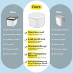 LEAWALK 5-8Lbs/5.28Qt/5L Airtight Dog Cat Food Storage Container and Pet Storage Bin BPA-Free. PET Clear Stackable Dog Treat Containers for Pet Food/Rice/Dry/Cereals/Flour/Sugar/Bread, etc (Medium - Image 5