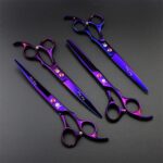 Purple Dragon Professional 7.0 inch 4PCS Pet Grooming Scissors Kit Japan Premium Steel Straight & Curved & Thinning Blade Dog Hair Cutting Shears Set with Case - Image 4