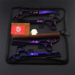 Purple Dragon Professional 7.0 inch 4PCS Pet Grooming Scissors Kit Japan Premium Steel Straight & Curved & Thinning Blade Dog Hair Cutting Shears Set with Case - Image 8