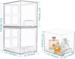 Vtopmart 4 Pack Stackable Storage Drawers, 6.6''Tall Acrylic Bathroom Makeup Organizers,Clear Plastic Drawers For Vanity, Undersink, Kitchen Cabinet,Pantry Organization and Storage - Image 4