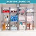 Vtopmart 4 Pack Stackable Storage Drawers, 6.6''Tall Acrylic Bathroom Makeup Organizers,Clear Plastic Drawers For Vanity, Undersink, Kitchen Cabinet,Pantry Organization and Storage - Image 8