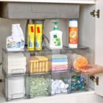 Vtopmart 4 Pack Stackable Storage Drawers, 6.6''Tall Acrylic Bathroom Makeup Organizers,Clear Plastic Drawers For Vanity, Undersink, Kitchen Cabinet,Pantry Organization and Storage - Image 9