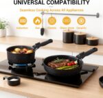 Ammeloo 21 Pcs Pots and Pans Set Non Stick with Detachable Handle & Grill Pan, Induction Ceramic Cookware Set, Non Toxic Kitchen Pots and Pans Set for RVs,Camping, Oven/Dishwasher Safe, Black - Image 7