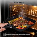 Ammeloo 21 Pcs Pots and Pans Set Non Stick with Detachable Handle & Grill Pan, Induction Ceramic Cookware Set, Non Toxic Kitchen Pots and Pans Set for RVs,Camping, Oven/Dishwasher Safe, Black - Image 8