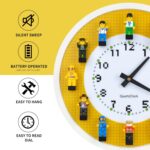 Yanscian Wall Clock with Minifigures Silent Non-Ticking Display Case Frame Building Block DIY Wall Decor for Kids Room Bedrooms (24 Minifigures Included) - Image 3