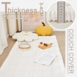 Awjcsv Couch Cover for Dogs Washable, Fuzzy Pet Couch Covers for 2 Cushion Sofa Pet Friendly, Non Slip Sofa Cover (White, 27.6" x 59"/70 x 150cm) - Image 5