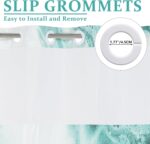 TYLCLTX No Hook Shower Curtain with Snap in Liner Teal Marble Modern Crack Ink Texture Double Layers Shower Curtain Waterproof Fabric See-Through Top Window Bathroom Decorative 71x83inch - Image 6