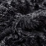 JAUXIO Faux Fur Fluffy Comforter Duvet Cover with Pillowcases Luxury Shaggy Bedding Set Ultra Soft Crystal Velvet Reverse (Black, King) - Image 5