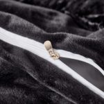 JAUXIO Faux Fur Fluffy Comforter Duvet Cover with Pillowcases Luxury Shaggy Bedding Set Ultra Soft Crystal Velvet Reverse (Black, King) - Image 6