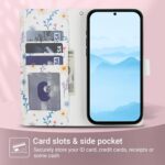 Asuwish Phone Case for Samsung Galaxy S22 Ultra 5G Wallet Cell Flip Cover with Tempered Glass Screen Protector Flower Card Holder Slot Stand ID S22ultra 22S S 22 S22ultra5g 6.8 A Flower - Image 6