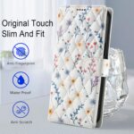 Asuwish Phone Case for Samsung Galaxy S22 Ultra 5G Wallet Cell Flip Cover with Tempered Glass Screen Protector Flower Card Holder Slot Stand ID S22ultra 22S S 22 S22ultra5g 6.8 A Flower - Image 7
