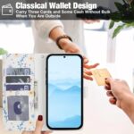 Asuwish Phone Case for Samsung Galaxy S22 Ultra 5G Wallet Cell Flip Cover with Tempered Glass Screen Protector Flower Card Holder Slot Stand ID S22ultra 22S S 22 S22ultra5g 6.8 A Flower - Image 9