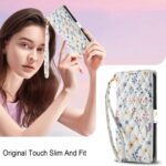 Asuwish Phone Case for Samsung Galaxy S22 Ultra 5G Wallet Cell Flip Cover with Tempered Glass Screen Protector Flower Card Holder Slot Stand ID S22ultra 22S S 22 S22ultra5g 6.8 A Flower - Image 10