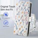 Asuwish Phone Case for Samsung Galaxy S22 Ultra 5G Wallet Cell Flip Cover with Tempered Glass Screen Protector Flower Card Holder Slot Stand ID S22ultra 22S S 22 S22ultra5g 6.8 A Flower - Image 11