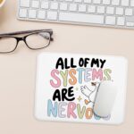 FGFK Funny Silly Goose Meme Mouse Pad, All of My Systems Are Nervous Mental Health Anxiety Relief Mouse Pads for Work Wireless Mouse Computers Laptop Desk Accessories, 9.5x7.9 Inch - Image 5