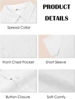 Runcati Mens Button Down Linen Shirt Short Sleeve Casual Vacation Shirts Summer Beach Wedding Tops with Pocket - Image 7