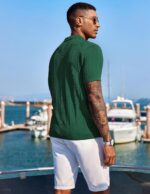 COOFANDY Men's Knit Shirts Short Sleeve Button Down Polo Shirt Fashion Casual Summer Beach Shirts - Image 4